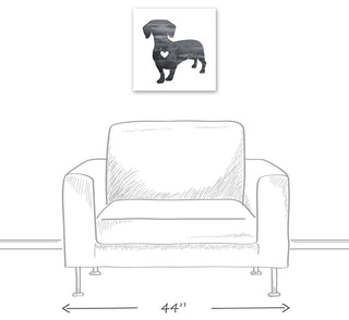 Designs Direct Creative Group Ink Silhouette Dachshund 16x16 Canvas Wall Art