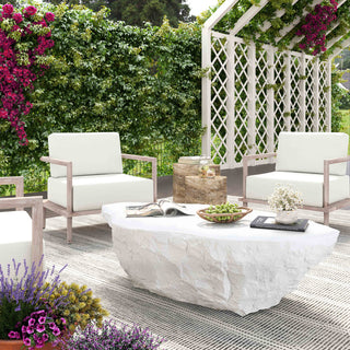 Crag Concrete Indoor/Outdoor Coffee Table, White