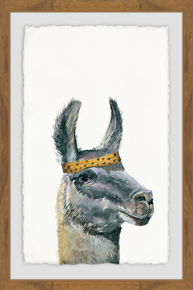 "Llama Bandana" Framed Painting Print, 20"x30"