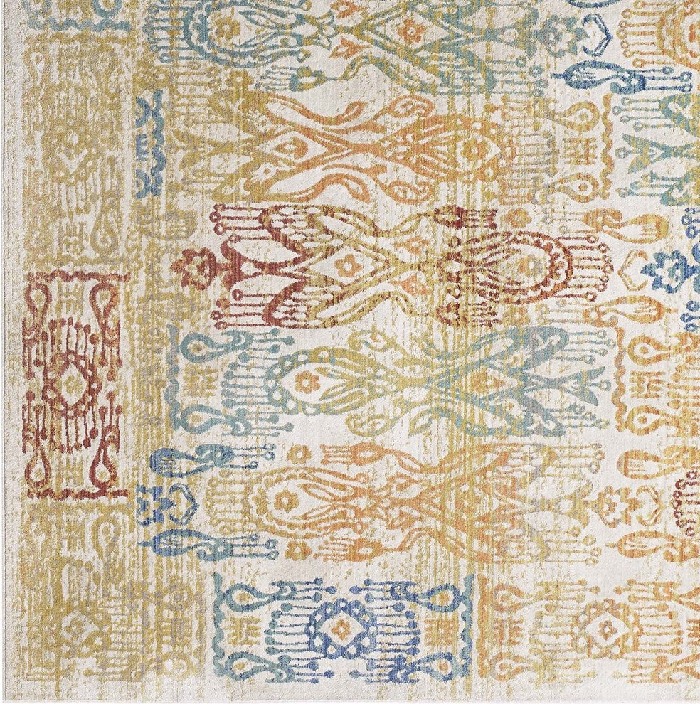Modern Urban Living Area Rug Runner, Multi-Color