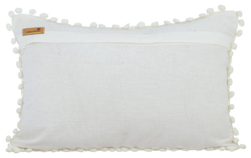 Ivory Rectangular Pillow Covers 12"x18" Cotton, Cozy Crochet
