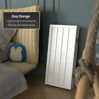 2' Tall Desktop Window Pane Shoji Screen, White, 5 Panels