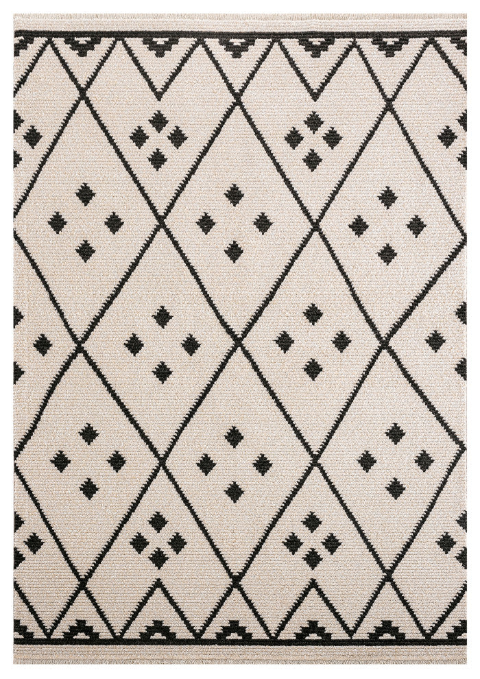Elements Area Rug, Ivory-Black, 3'x5'