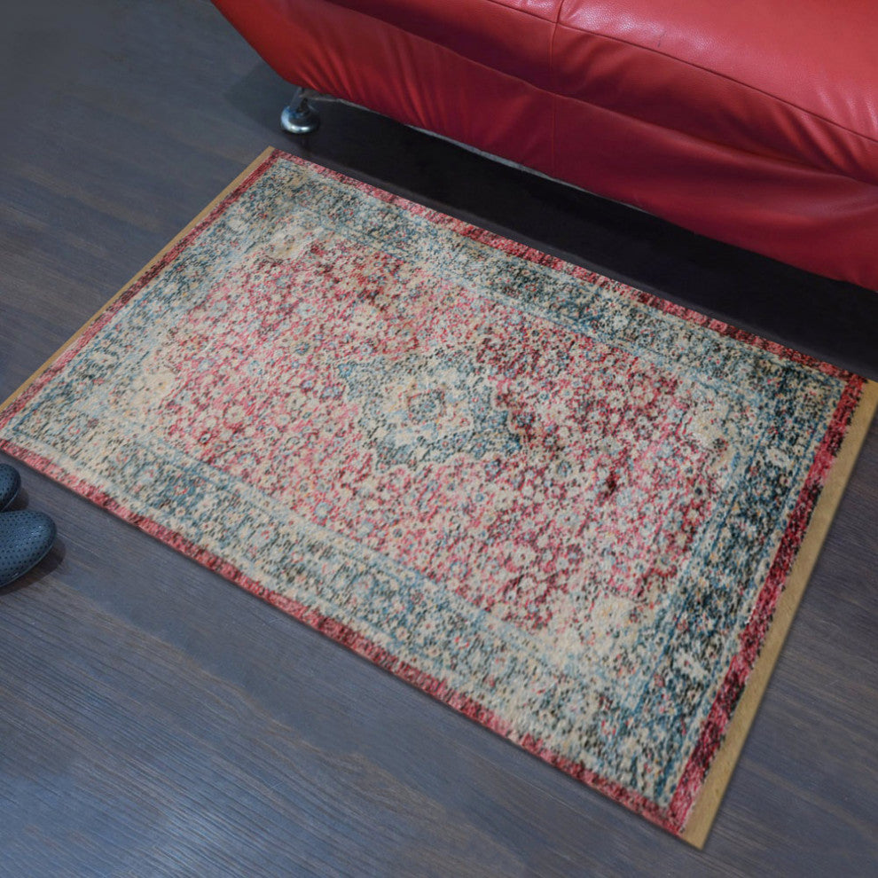Machine Made Polyester Durable Indoor Outdoor Washable Oriental Pattern Footmat