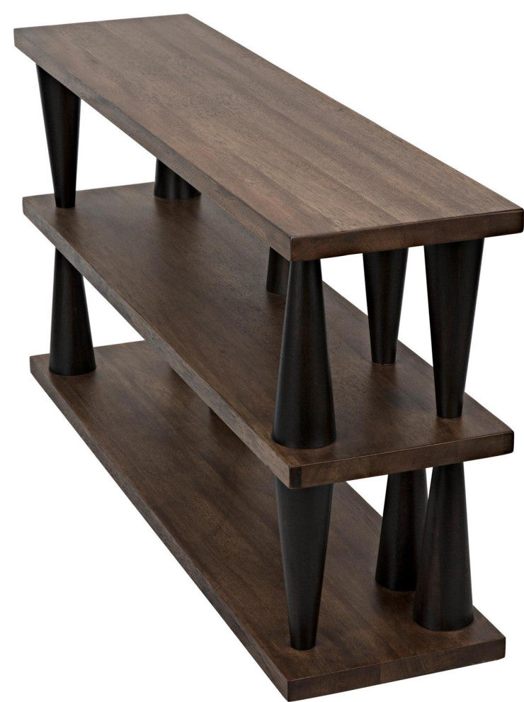 Ebony And Walnut Finish Console Table