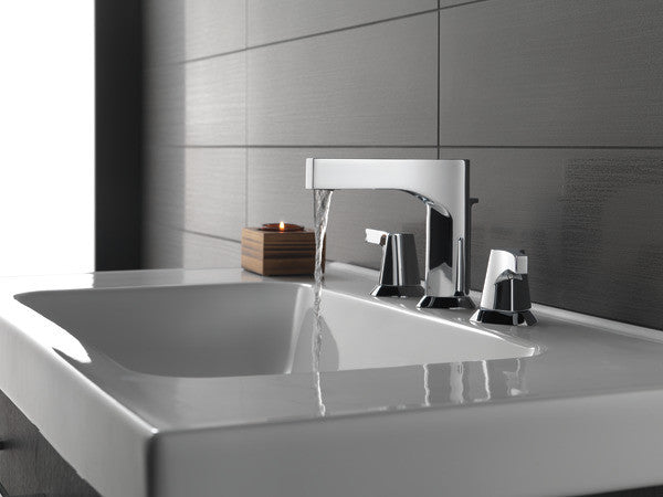 Delta Zura Two Handle Widespread Bathroom Faucet, Chrome, 3574-MPU-DST