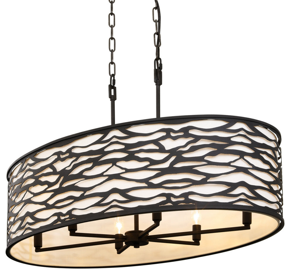 Varaluz-348N06CB-Six Light Pendant Carbon Black
