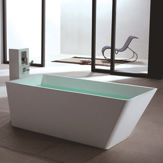 ADM Rectangular Freestanding Bathtub, Matte White, 66.9"