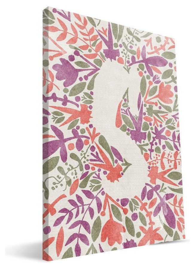 Monogram Collection "S" Canvas Print, 8"x12"