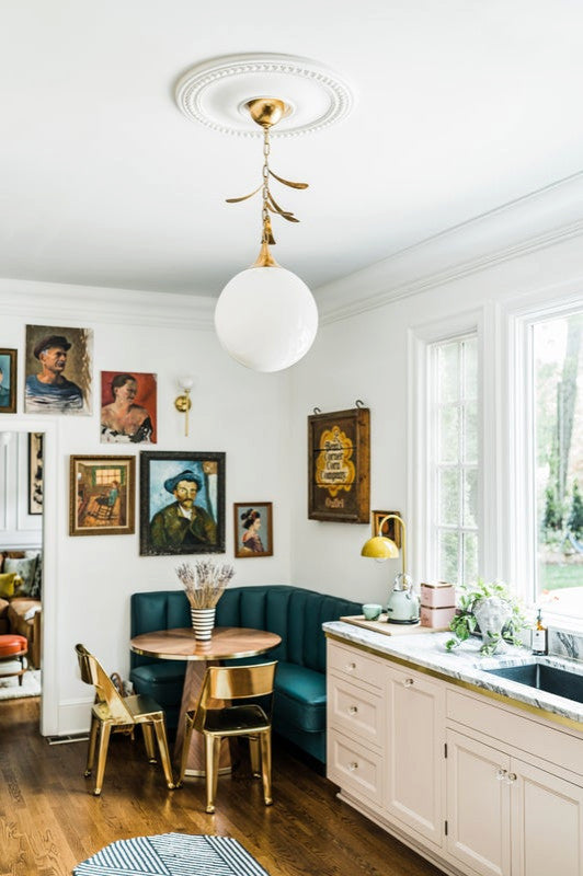 1 Light Pendant, Vintage Gold Leaf