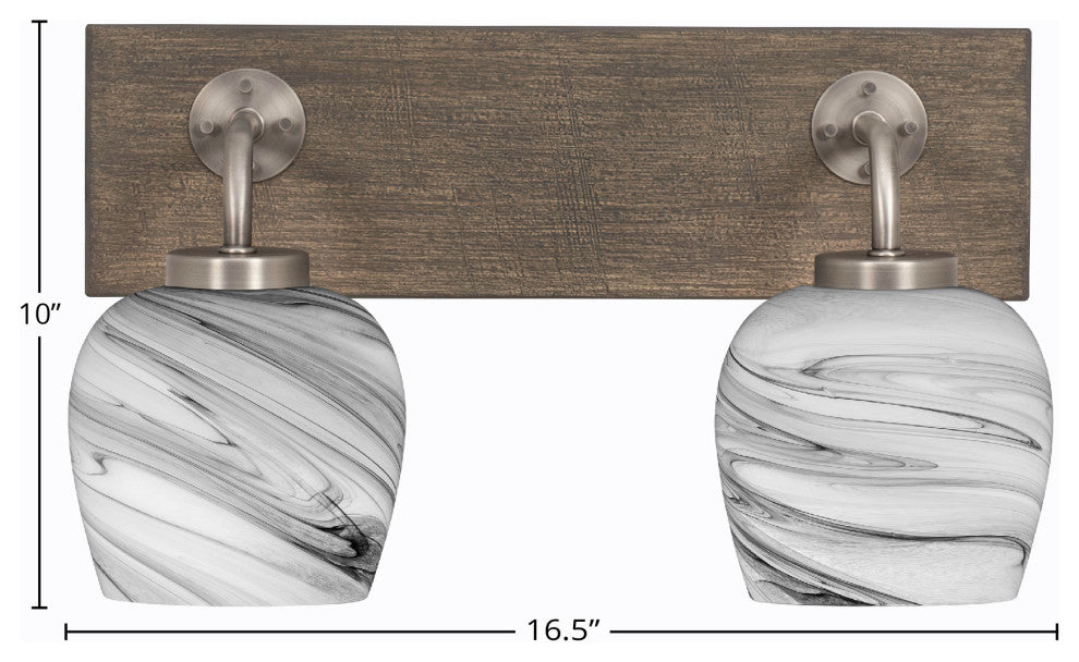 Oxbridge, Bath Bar, Graphite & Painted Distressed Metal, 6" Onyx Swirl