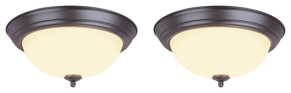 Aspen Creative 63018-22 LED Flush Mount Ceiling Light Fixture, Bronze 2 Pack