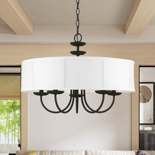 Livex Lighting 5 Light Black Pendant Chandelier