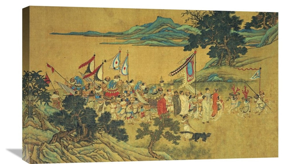 "Foreign Tributaries En Route To China" Canvas Giclee by Shang Xi, 30"x19"