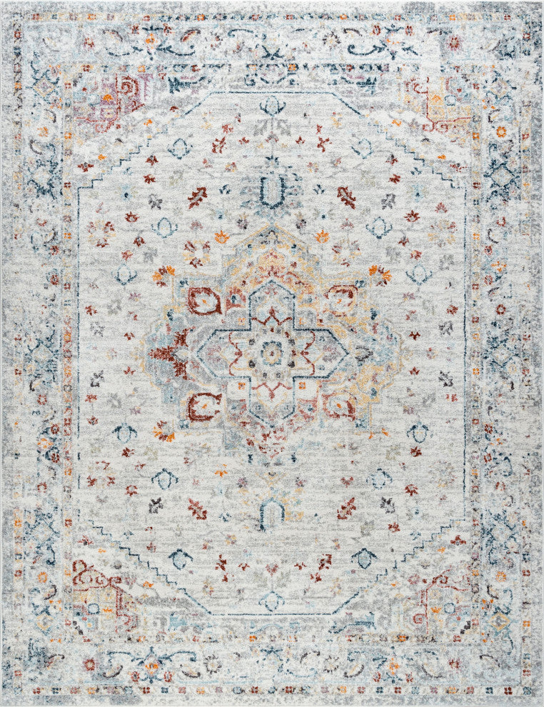 Kinsley Traditional Oriental Cream Rectangle Area Rug, 10'6''x14'6''