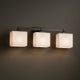 Porcelina Regency 3-Light Bath Bar, Rectangle, Dark Bronze, Waves Shade