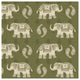 "Woodcut Elephant Patterns" Digital Paper Print by Daphne Brissonnet, 38"x38"