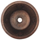 16" Round Copper Bar Sink With Grapes and 2" Drain Opening