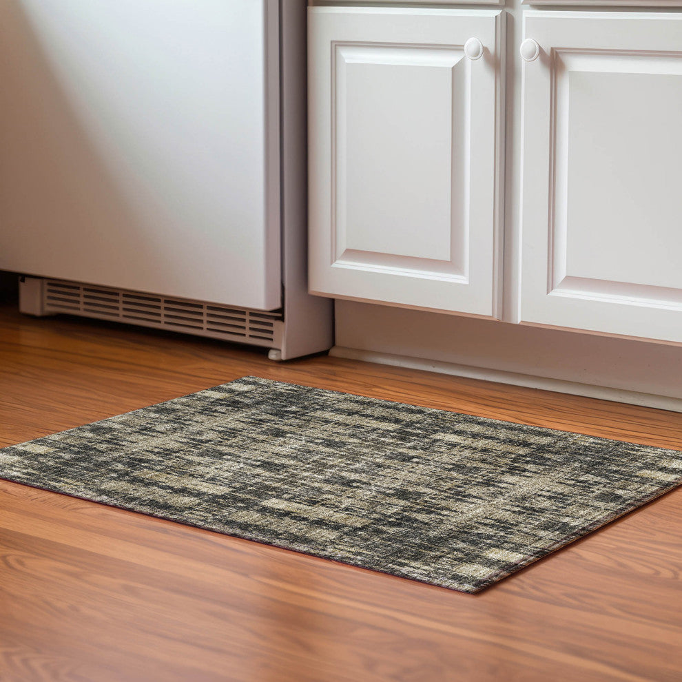 Premium Machine Washable Mayfield AMF580 Black 1'8" x 2'6" Rug