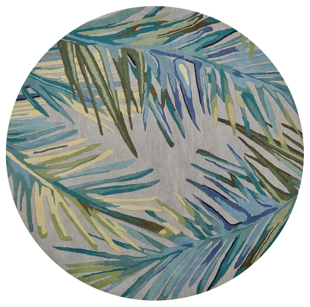 KAS Sparta 3156 Gray/Blue Montego Area Rug, 7'6" Round