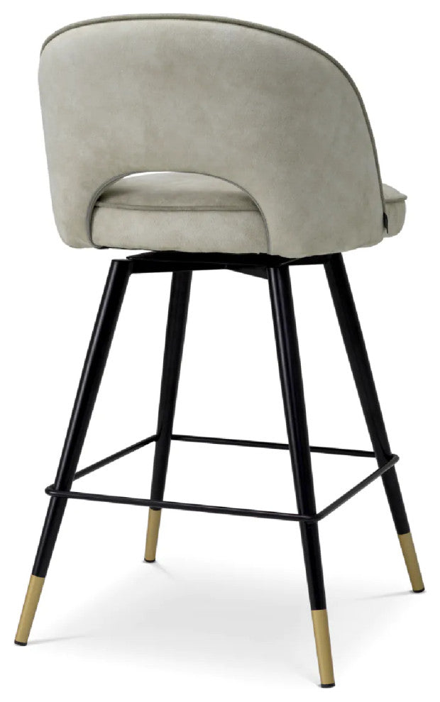 Cut-Out Silver Counter Stools, Set of 2, Eichholtz Cliff