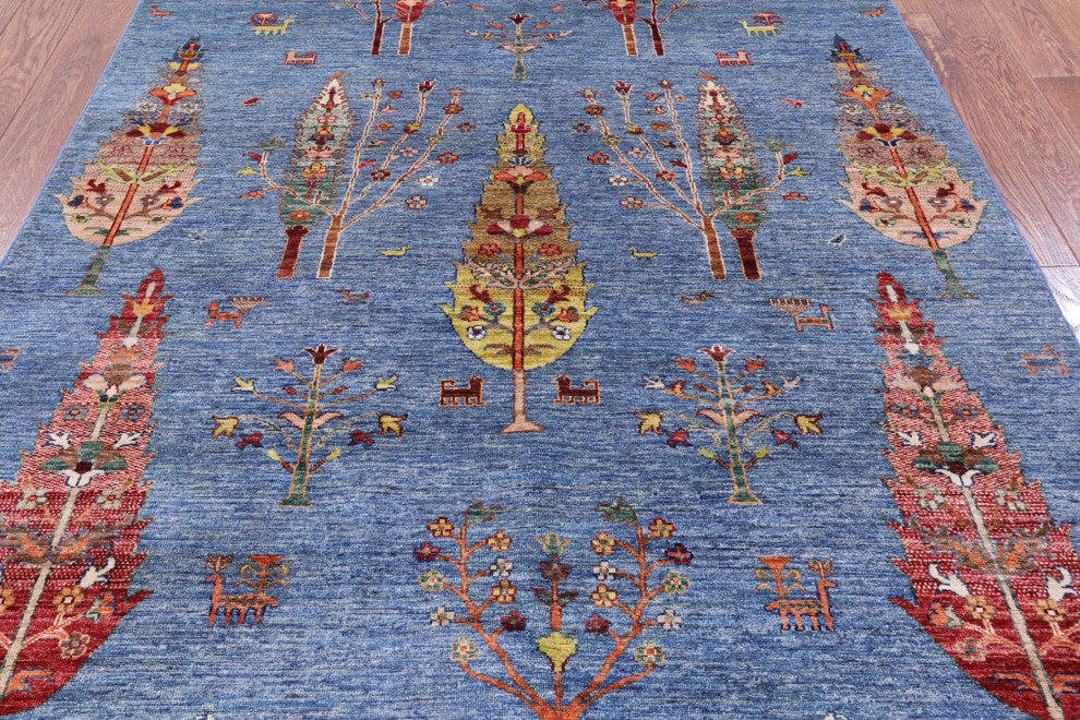 Tribal Persian Gabbeh Handmade Rug 5' 8" X 7' 6" Q7641