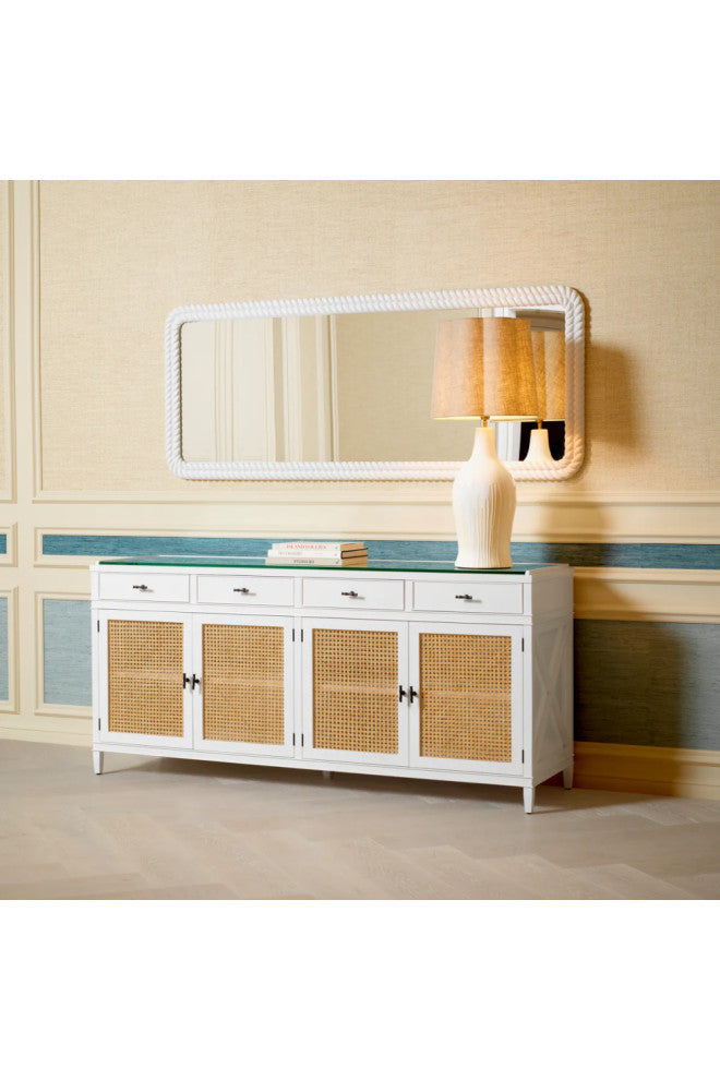 Natural Cane 4-Door Dresser, Eichholtz Bahamas