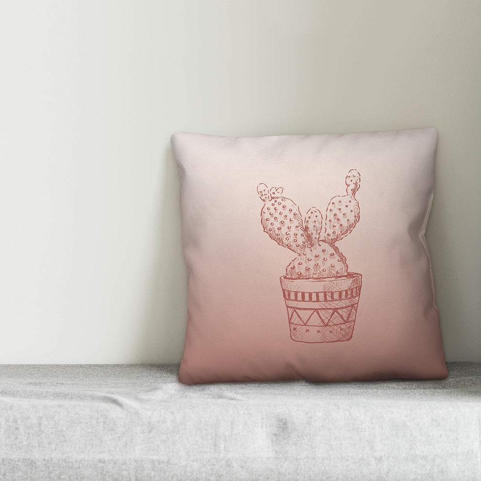 Blush Cactus 20x20 Throw Pillow