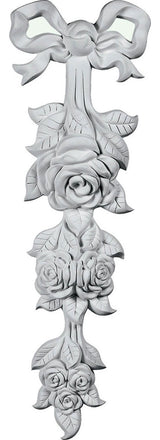 5 1/8"W  x 15 3/4"H x 1 5/8"P Medium Rose Drop Onlay