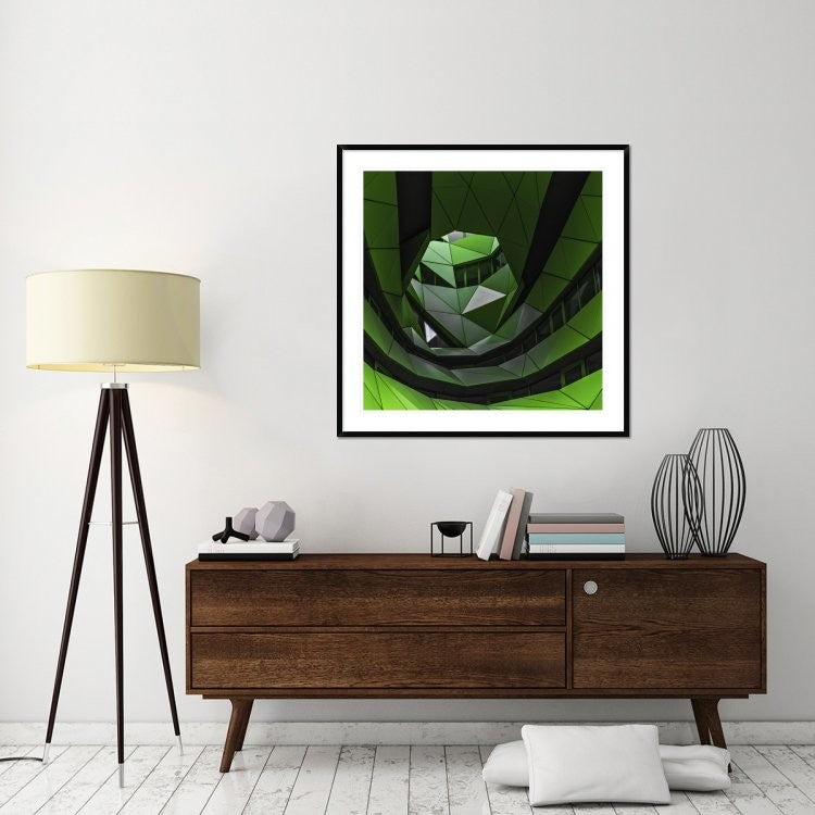 "Green Offices" Framed Digital Print by Gilbert Claes, 44x44"