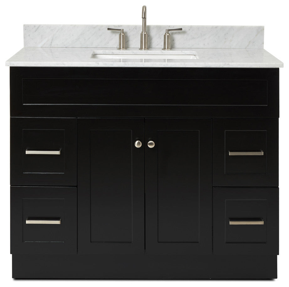Ariel Hamlet 43" Rectangle Sink Bath Vanity, 0.75" Carrara Marble