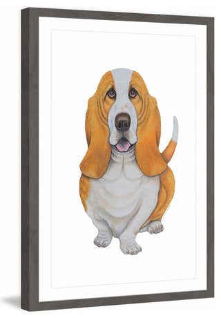 "Bassett" Framed Painting Print, 12"x18"