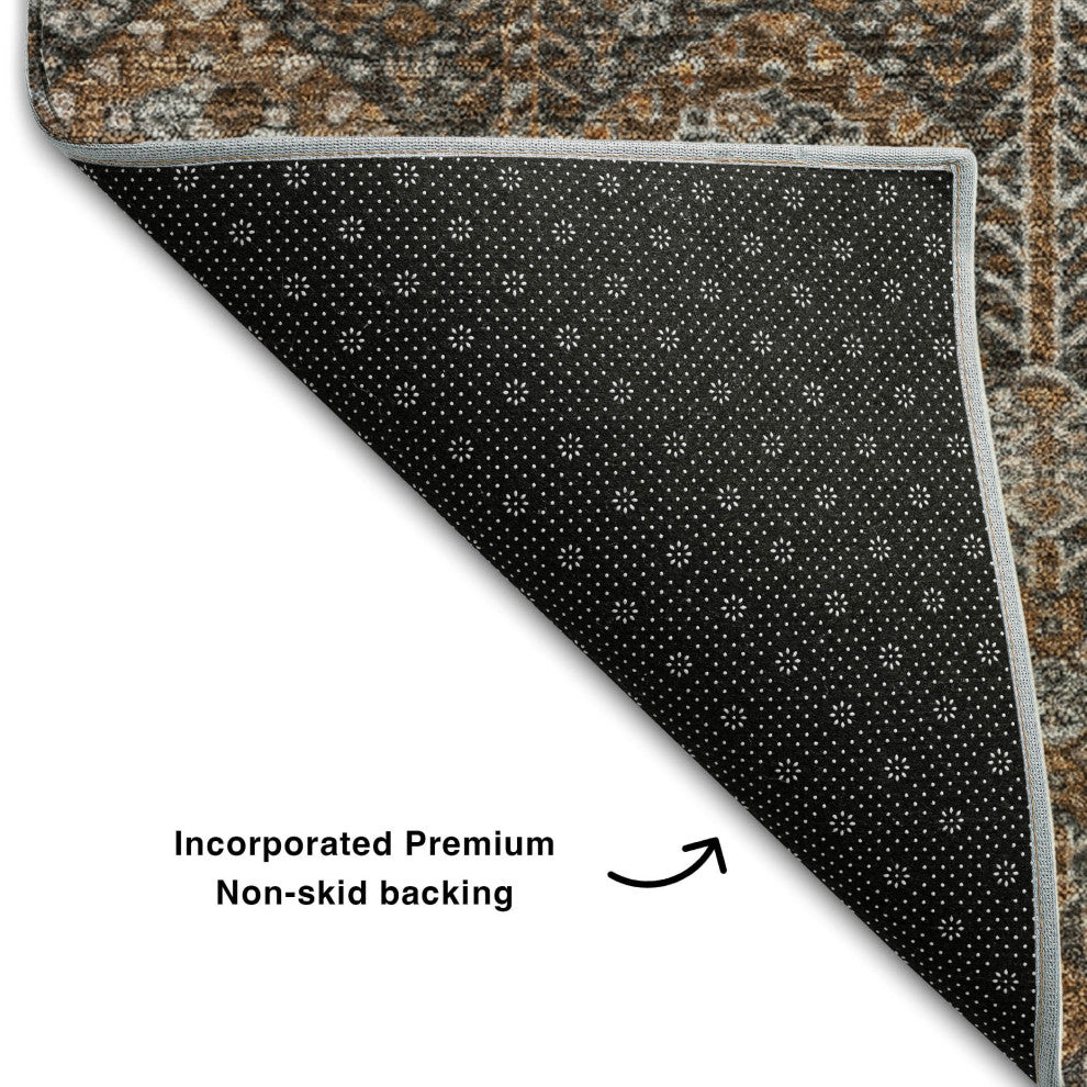 Premium Machine Washable Mayfield AMF574 Chocolate 3'' x 5'' Rug