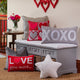 Indoor Valentines XOXO Gray Rectangular 13x25 Throw Pillow Cover