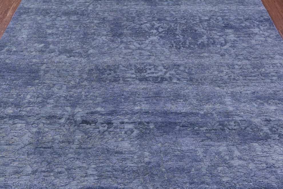 7' 11" X 9' 11" Wool and Silk Modern Handmade Rug Q11751