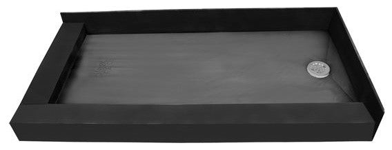 Tile Redi 4260RDL-PVC 42"x60" Double Curb Shower Pan With Right PVC Drain