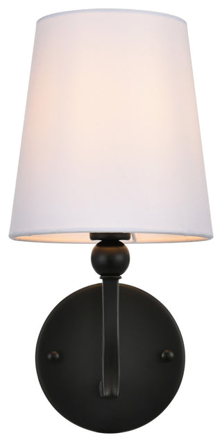 1 Light Black And Clear Bath Sconce