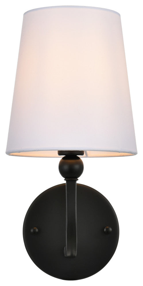 1 Light Black And Clear Bath Sconce