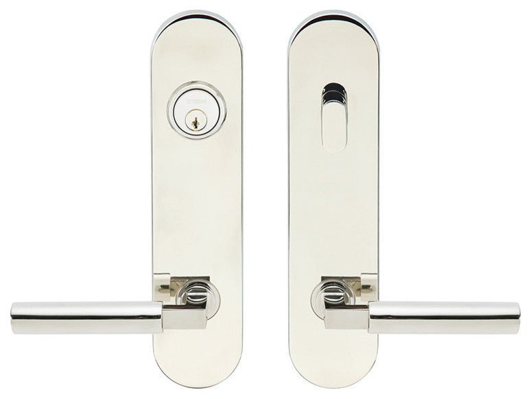 LA221 Aurora Lever, Tubular Entry Double Cylinder, 2-3/4" Backset, SS