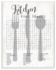 Stupell Industries Kitchen Word Search Fun Family Word Design, 13"x19", Wood