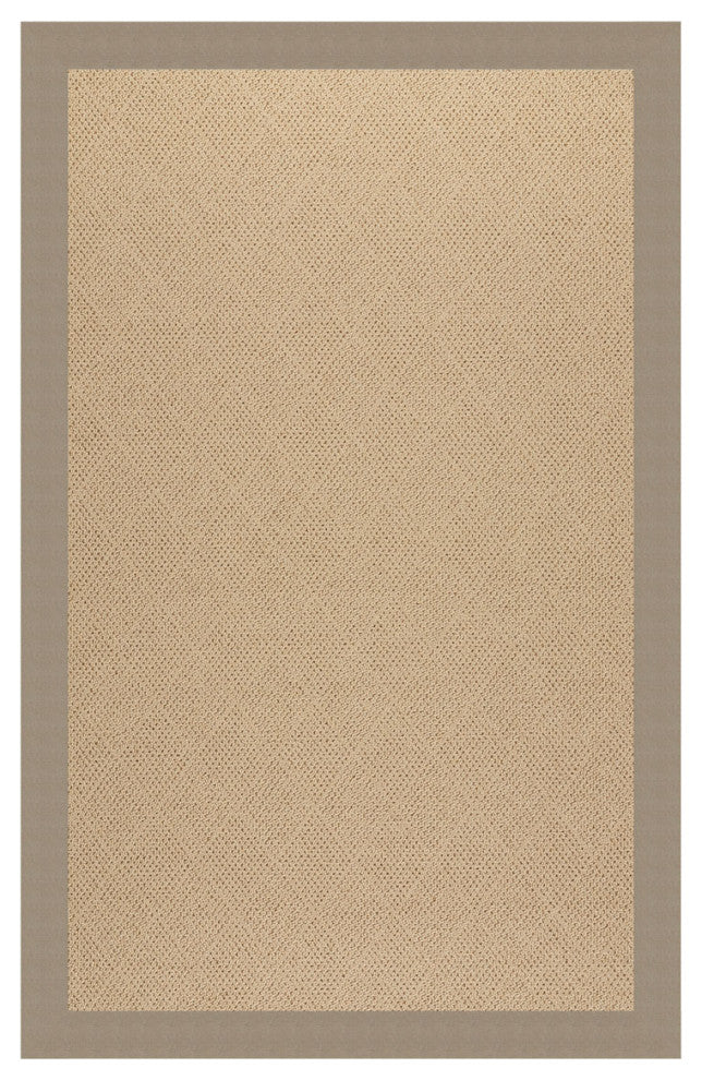 Zoe-Cane Wicker Machine Tufted Rectangle Rug, Buff, 8'x10'