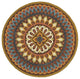 6" Round Brown Bohemian Mandala Area Rug