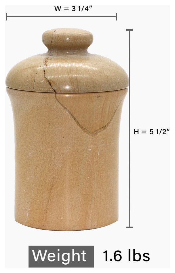 Moxie Collection Marble Bathroom Jar, Teak
