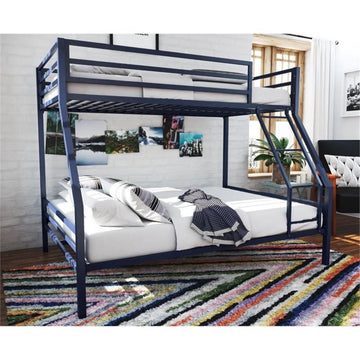 Novogratz Maxwell Twin over Full Metal Bunk Bed in Navy Blue