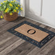 A1HC Floral Border Black 18x30 Rubber and Coir Heavy Duty Monogrammed Doormat, O
