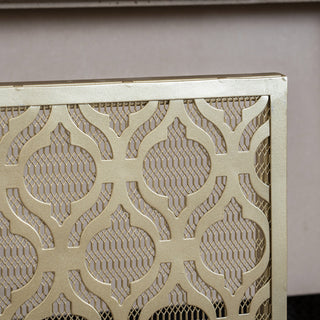 GDF Studio Elmer Single Panel Iron Fire Screen, Gold