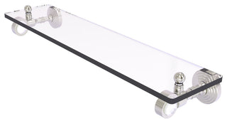 Pacific Grove 22" Glass Shelf, Satin Nickel