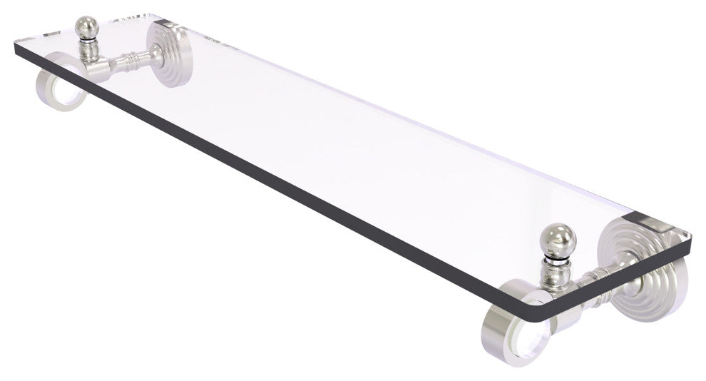 Pacific Grove 22" Glass Shelf, Satin Nickel