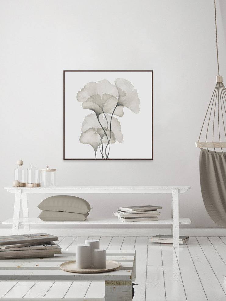 "Ginkgo Biloba Leaves" Floater Framed Painting Print, Canvas, 24"x24"