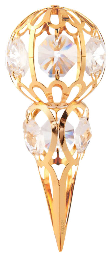 24K Gold Plated Crystal Studded Icicle Hanging Ornament